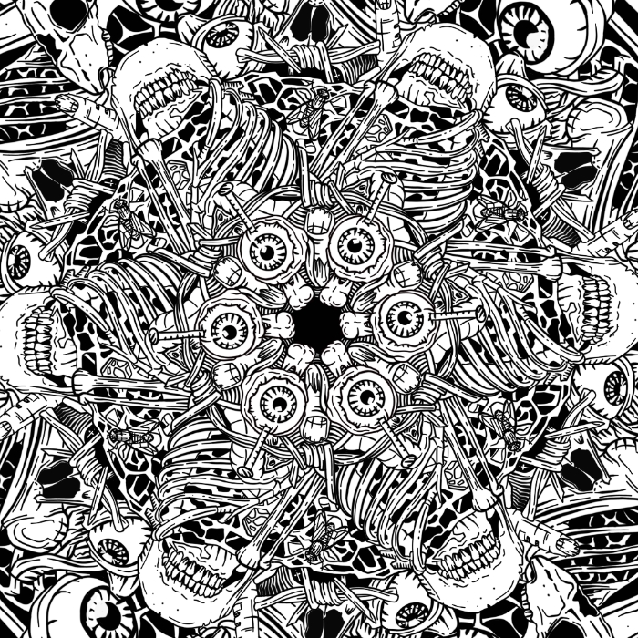 Tričko s potiskem Mandala z kostí