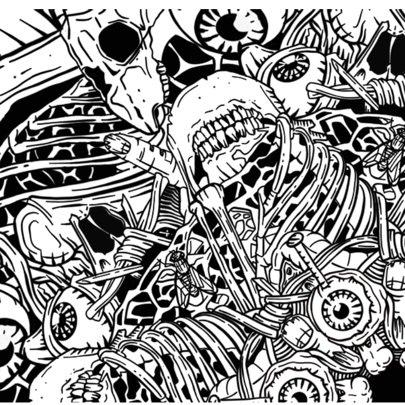 Tričko s potiskem Mandala z kostí