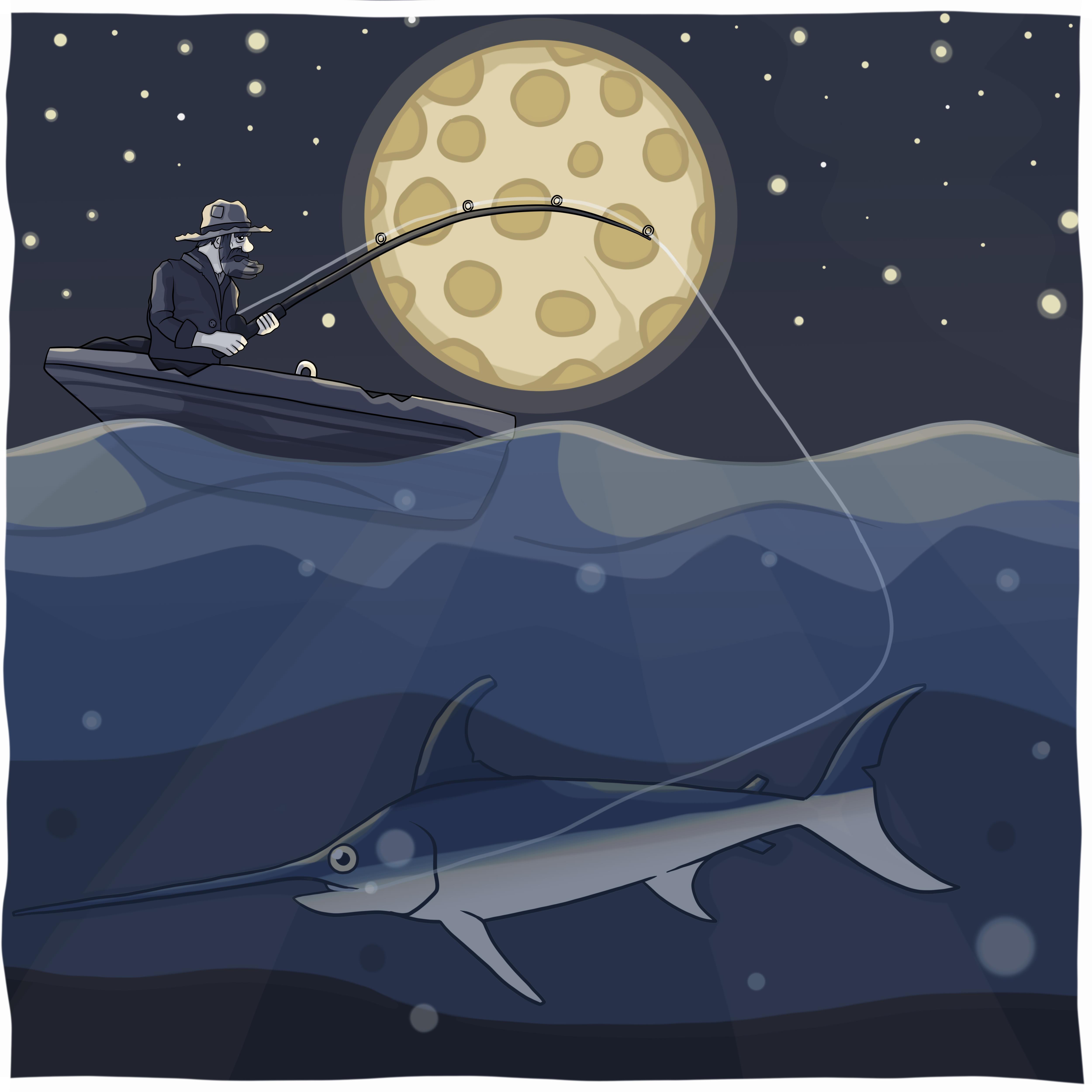 Tričko s potiskem Stařec a moře