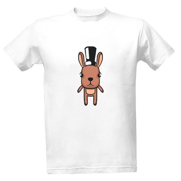 Tričko s potiskem Králík s kloboukem