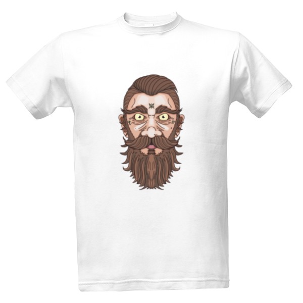 Tričko s potiskem Portrét vousatého muže